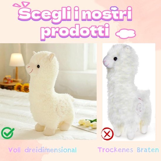 Pluche Alpaca Knuffel voor Kinderen - Schattige Lama Pluche Gift van Vivid Green Creation — afbeelding 4