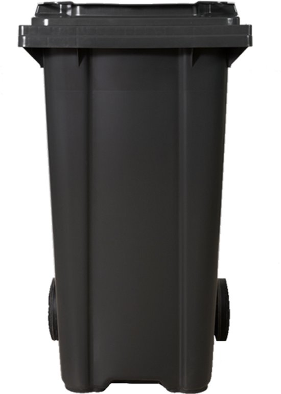 Kliko Kunststof Afval Rolcontainer Mini - Prullenbak - 240 Liter Inhoud - Grijs