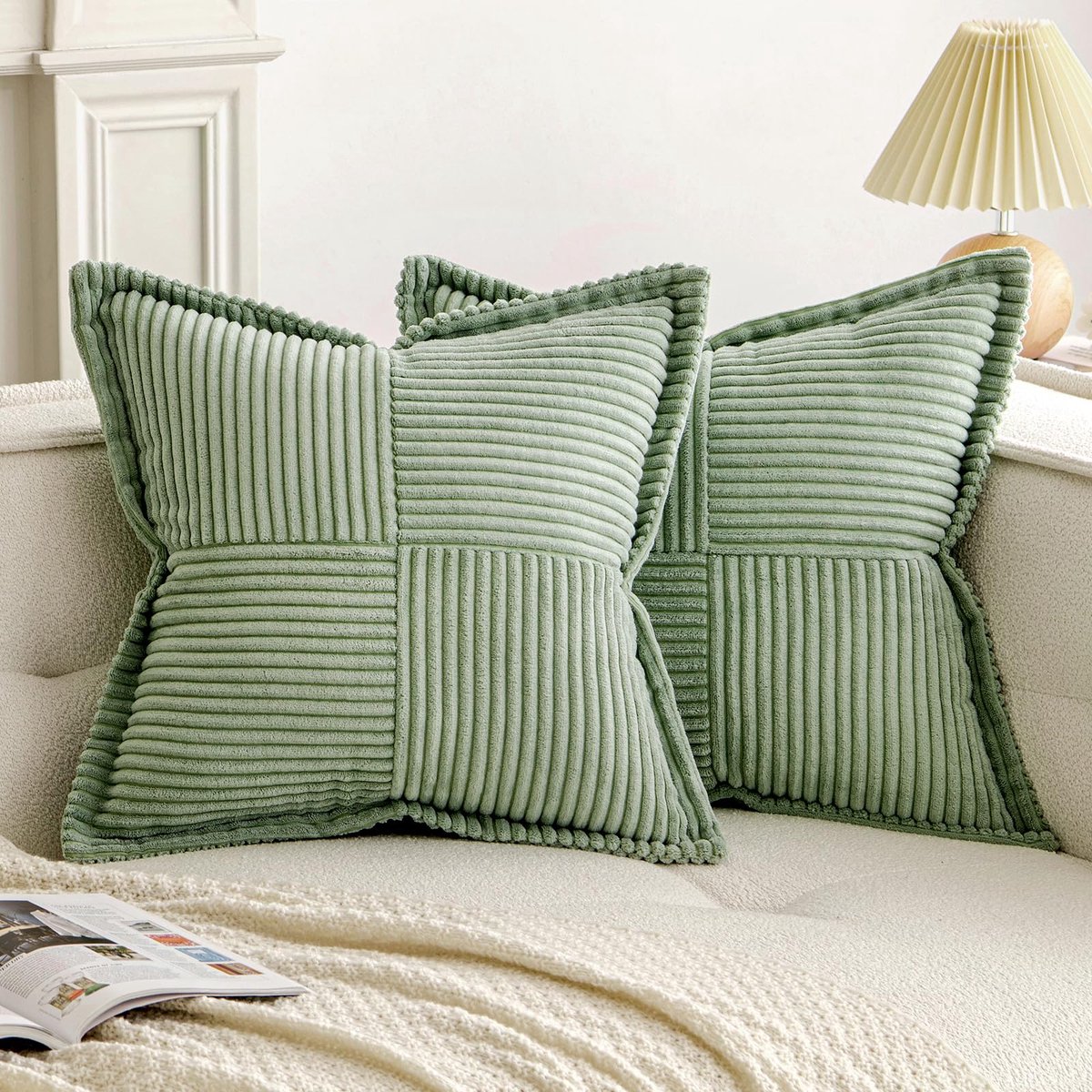 Azomor® Set van 2 decoratieve kussenovertrekken voor woonkamer en slaapkamer