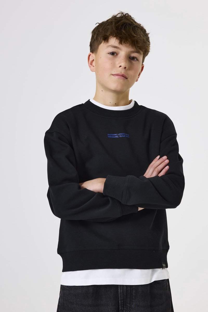 GARCIA Jongens Print Sweater Zwart Lange mouw