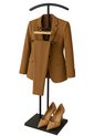 MISOU Dressboy - Kledingstandaard - Kledinghouder - Kledingbutler - Zwart - 114 cm - Kledingrek - Bamboe en metaal - BRUNNO