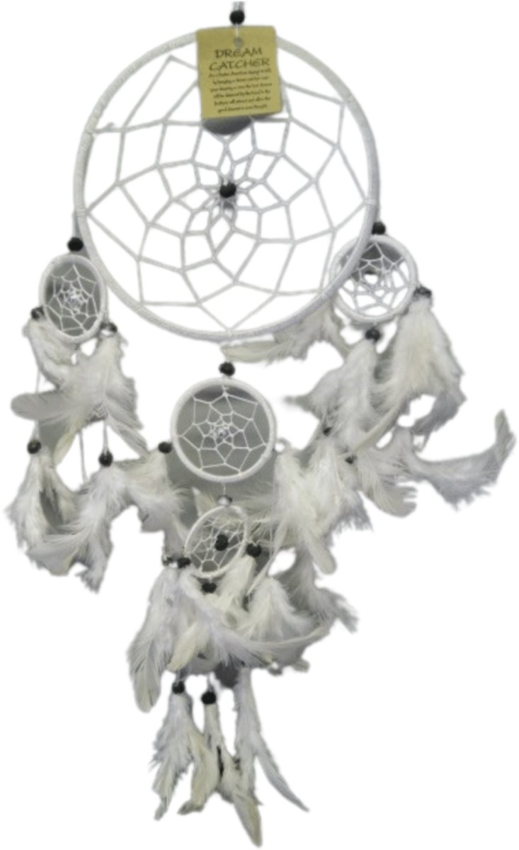 Dromenvanger witte veren 17 cm