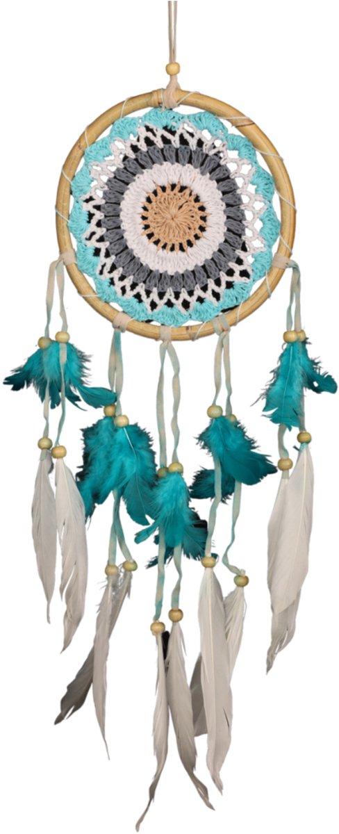 Ruben Robijn Dromenvanger - 16cm - gehaakt - rotan - Dreamcatcher n.n.b