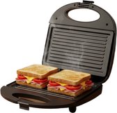 CasaCucina Tosti Apparaat - Panini Grill - 750W - 21.5cm x 12.5cm - PFAS Vrij - Zwart