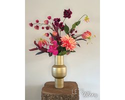 Let's Bloøm - zijden boeket - Herfst - Paars - Touch of autumn - Dahlia - Gloriosa - Bloesem - zijden bloemen - lampion - kustbloemen - Kunsttakken