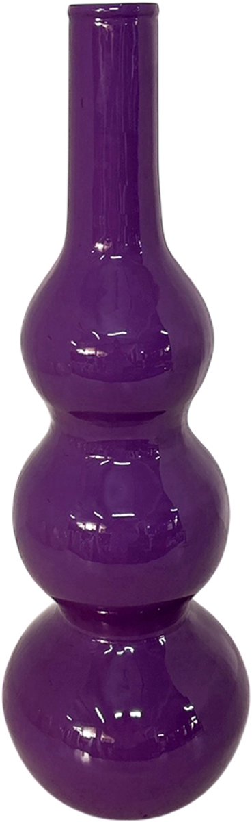 by Mooss - Enamel - Vaas - Paars - Purple - Small - 72 cm - Ø 23 cm - Hoogglans - Metaal - Groot - Chique - Trendy - Hip - Eyecatcher - Decoratief - Emaille