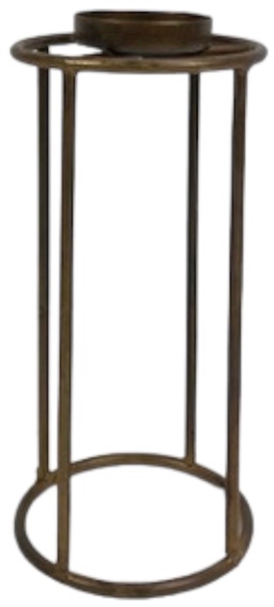 T.Light Holder 10x10x20 cm Gold