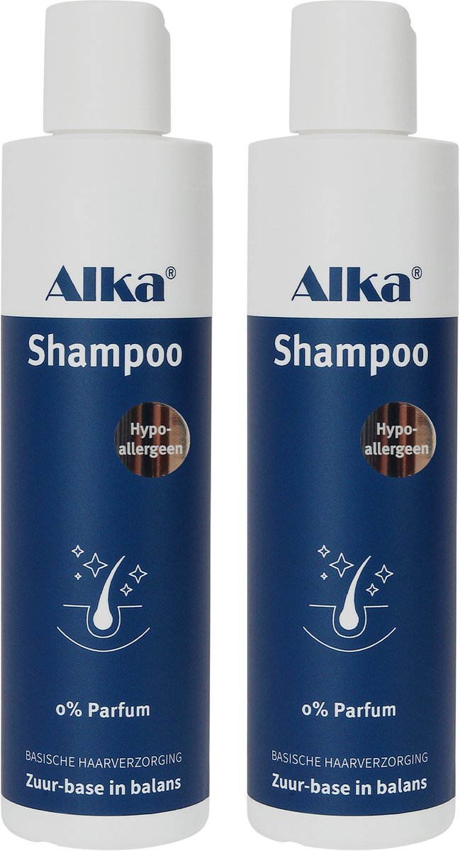 Alka® Shampoo - Shampoo met basische mineralen - 2 x 200ml - Voor alle haartypes en de meest gevoelige hoofdhuid - met biologische jojoba-olie, zink, magnesium en koper