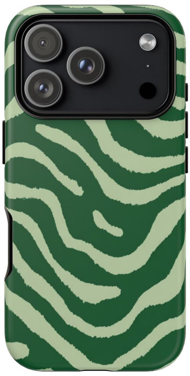 Groen Golvend Strepenpatroon – Telefoonhoesje Geschikt voor iPhone 17 Pro