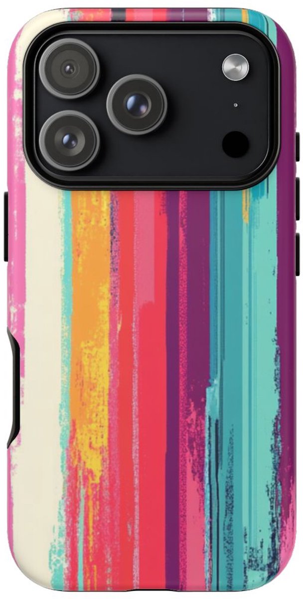 Levendige Abstracte Verticale Strepen – Telefoonhoesje Geschikt voor iPhone 17 Pro