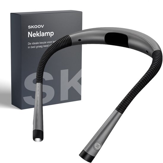 Lampe tour de cou Skoov pour lit - Sans fil - Pour crochet - Lampe de lecture pour livre - USB rechargeable - 3 couleurs - 6 réglages de chaleur