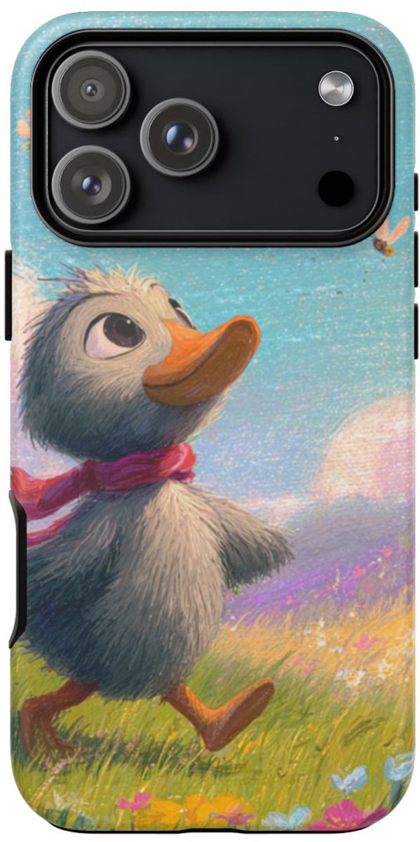 Vrolijk Eendje in Lenteweide – Telefoonhoesje Geschikt voor iPhone 17 Pro Max