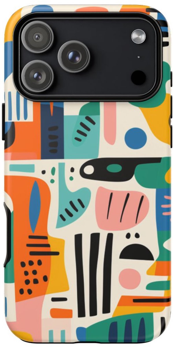 Kleurrijk Abstract Geometrisch Patroon – Telefoonhoesje Geschikt voor iPhone 17 Pro Max