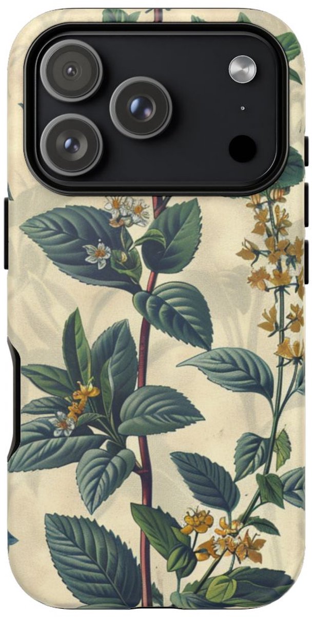 Vintage Botanisch Kruidenpatroon – Telefoonhoesje Geschikt voor iPhone 17 Pro