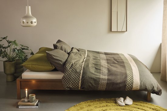 Beddinghouse Fera dekbedovertrek - Eenpersoons - 140 x 200/220 cm - Groen van Merkloos — afbeelding 4