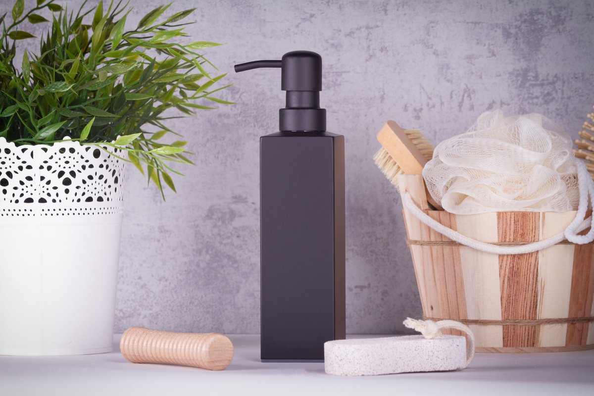 By Bresi - RVS zeepdispenser single - Zwart Mat- Zeeppompje