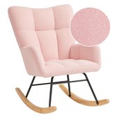 Fauteuil à bascule SITTT - Fauteuil de relaxation pour chambre d'enfant - Fauteuil d'allaitement - Blanc cassé - Rose clair