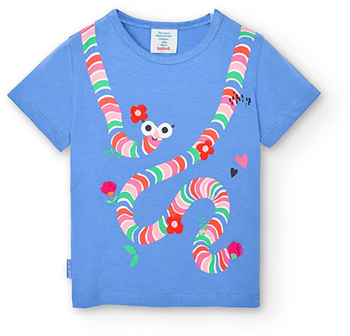 Boboli 218023 T-shirt Met Korte Mouwen Blauw 12 Months Meisjes