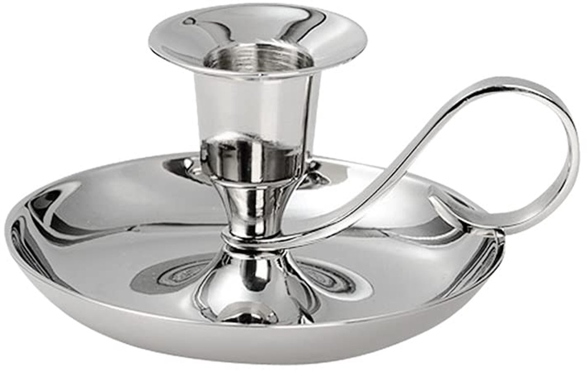 Ibenzoa Klassieke messing kandelaar van 5 cm voor sfeervolle tafeldecoratie zilver