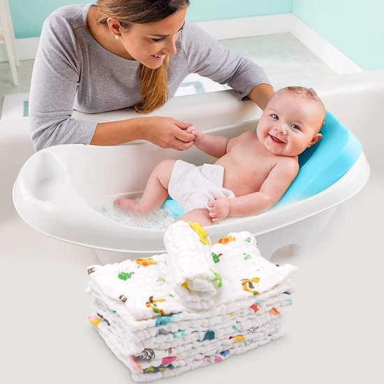 100% Katoenen Mousseline Babyhanddoeken 10-Pack - Zacht en Herbruikbaar voor Pasgeborenen van MyBearlY — afbeelding 3