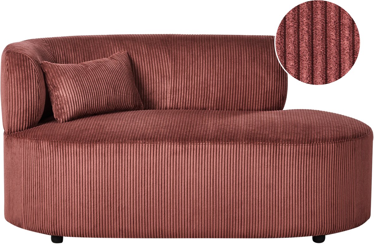 BELIANI VANVEY - Chaise longue - Rood - Linkszijdig - Corduroy