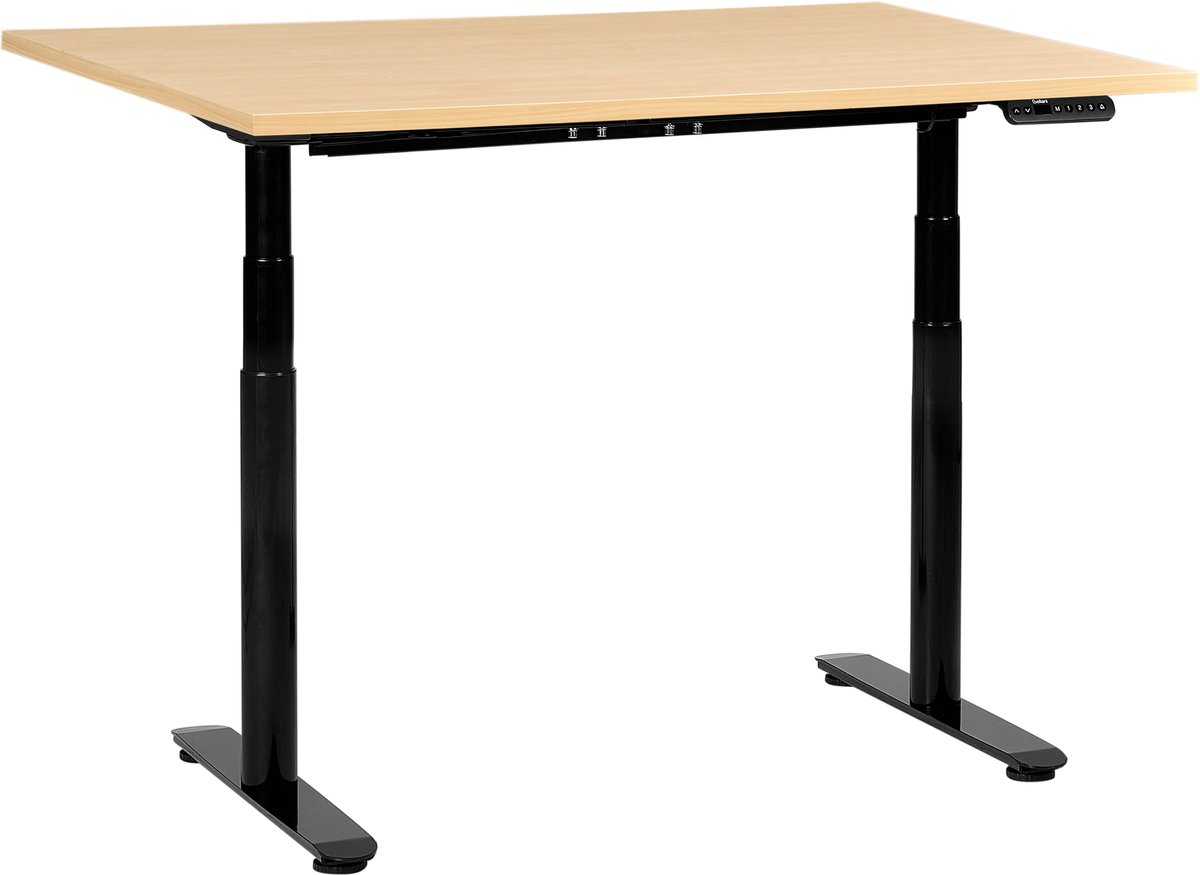 Beliani DESTINAS - Elektr bureau - Zwart/Lichtbruin - 120 x 60 cm - Vezelplaat