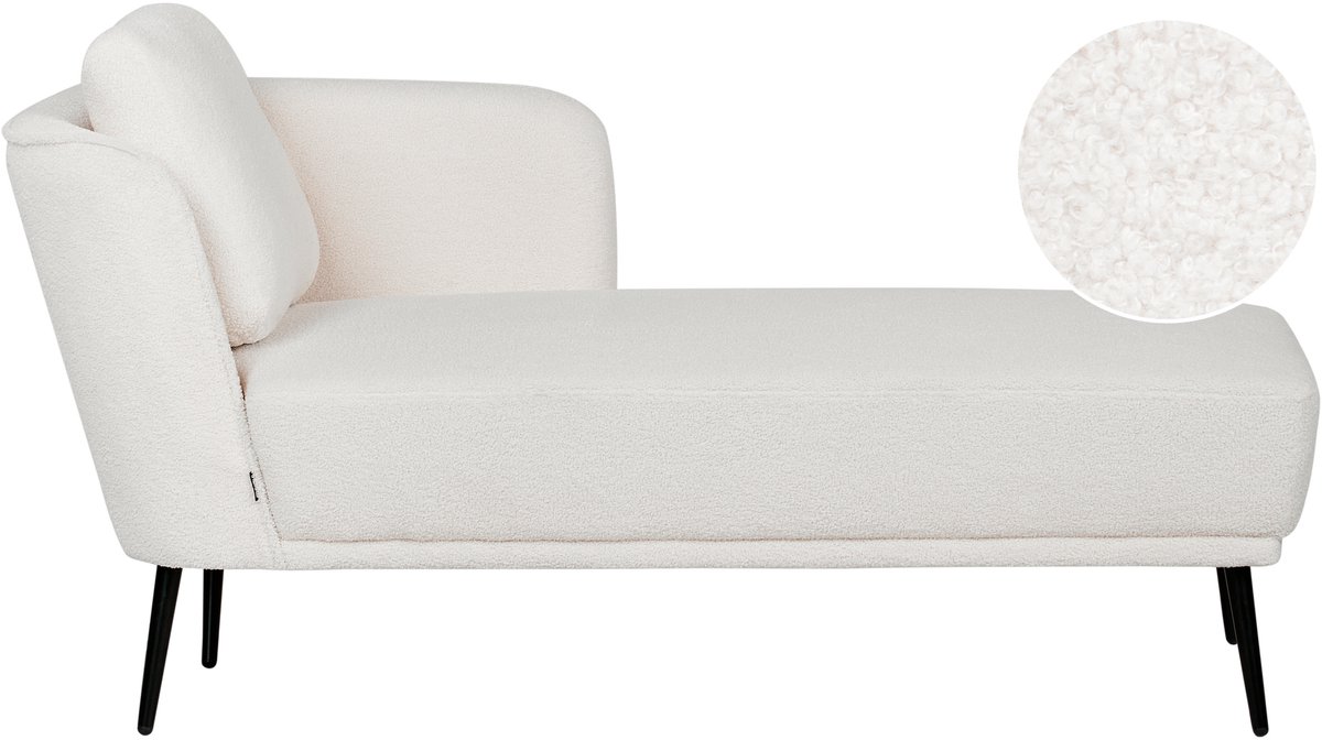 Beliani ARTHEZE - Chaise longue - Gebroken wit - Linkszijdig - Bouclé