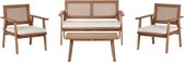 BELIANI ARENELLA - Loungeset 4-zits - Lichtbeige - Acaciahout