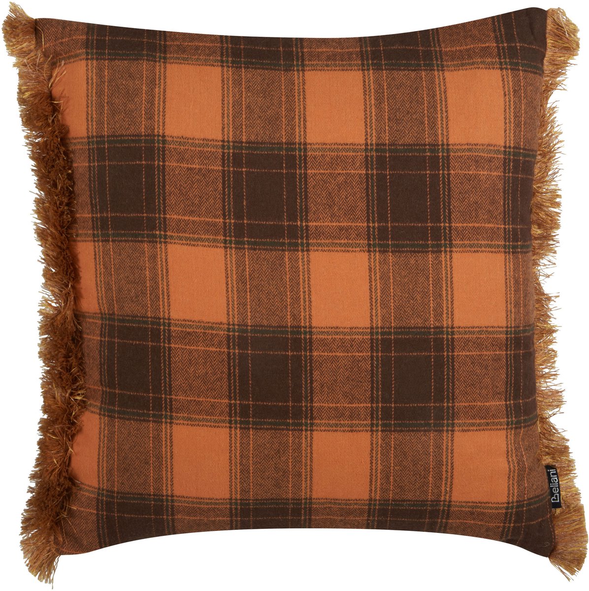 Beliani BARJA - Sierkussen - Oranje/Zwart - 45 x 45 cm - Polyester