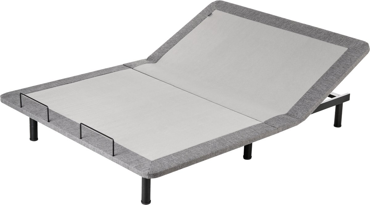 BELIANI BRUNOY - Bedframe verstelbaar - Grijs - 140 x 200 cm - Polyester