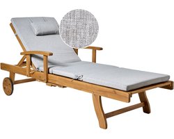 BELIANI JAVA PREMIUM - Tuinligstoel - Lichtbruin/Grijsmelange - Acaciahout