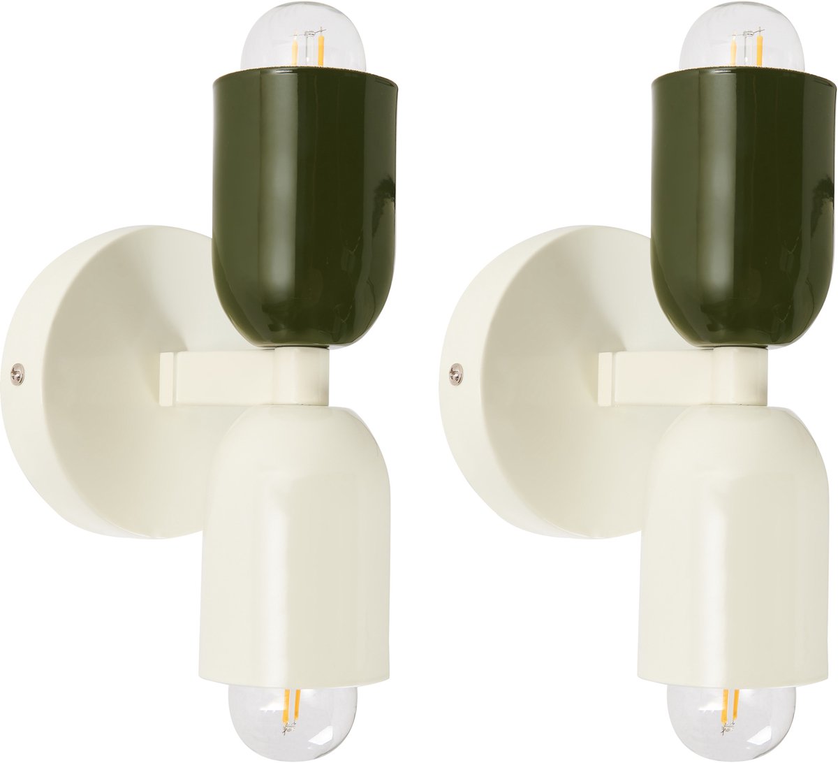 TOPI - Wandlampen set van 2 - Off-white - Metaal