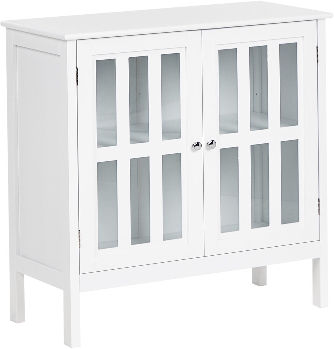 MIRAM - Glazen vitrinekast - Wit - MDF