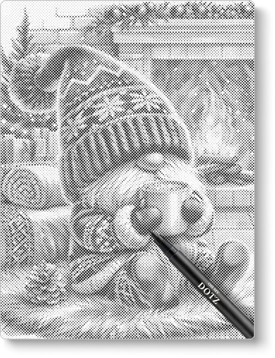 Le Père Noël au coin du feu | Peinture en pointillé | 40x50 cm | Peinture par points | Oh mon Dieu | Points d'une couleur | Peinture au Diamond et Peinture par numéro alternative | Cadeau