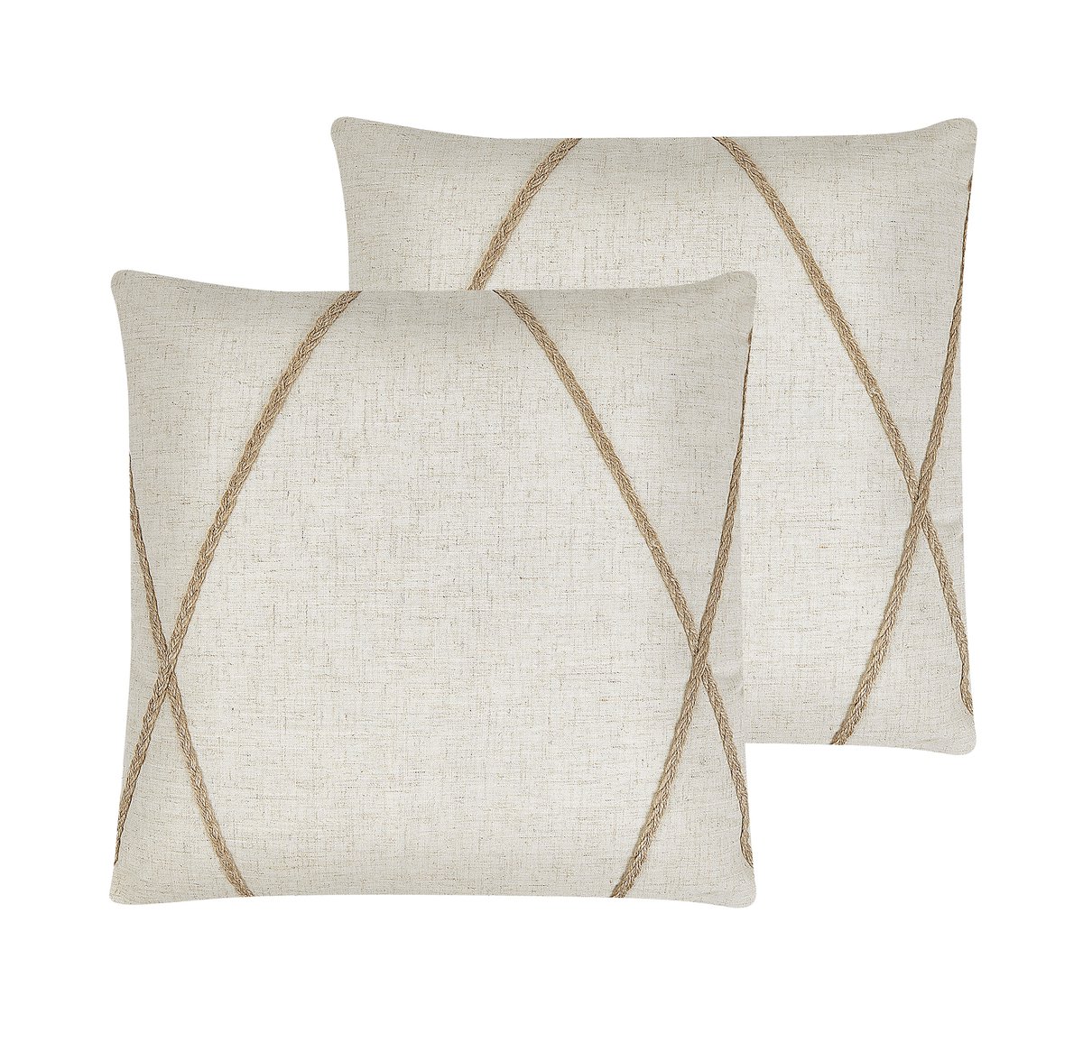 Beliani LICUALA - Sierkussen set van 2 - Beige - 45 x 45 cm - Polyester