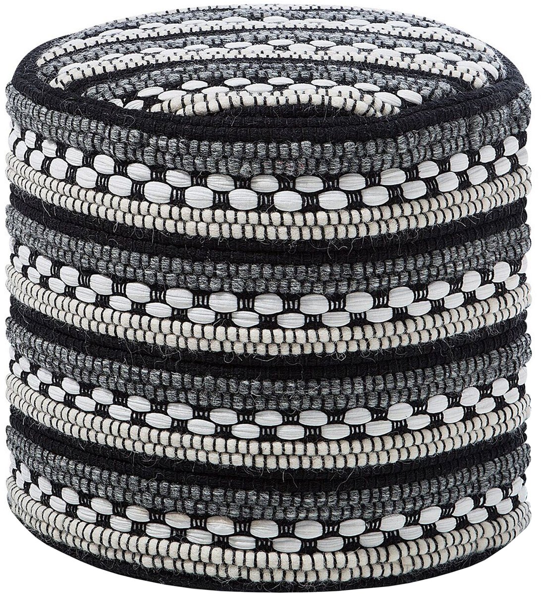 GUNTUR - Poef - Wit - 41 cm - Katoen