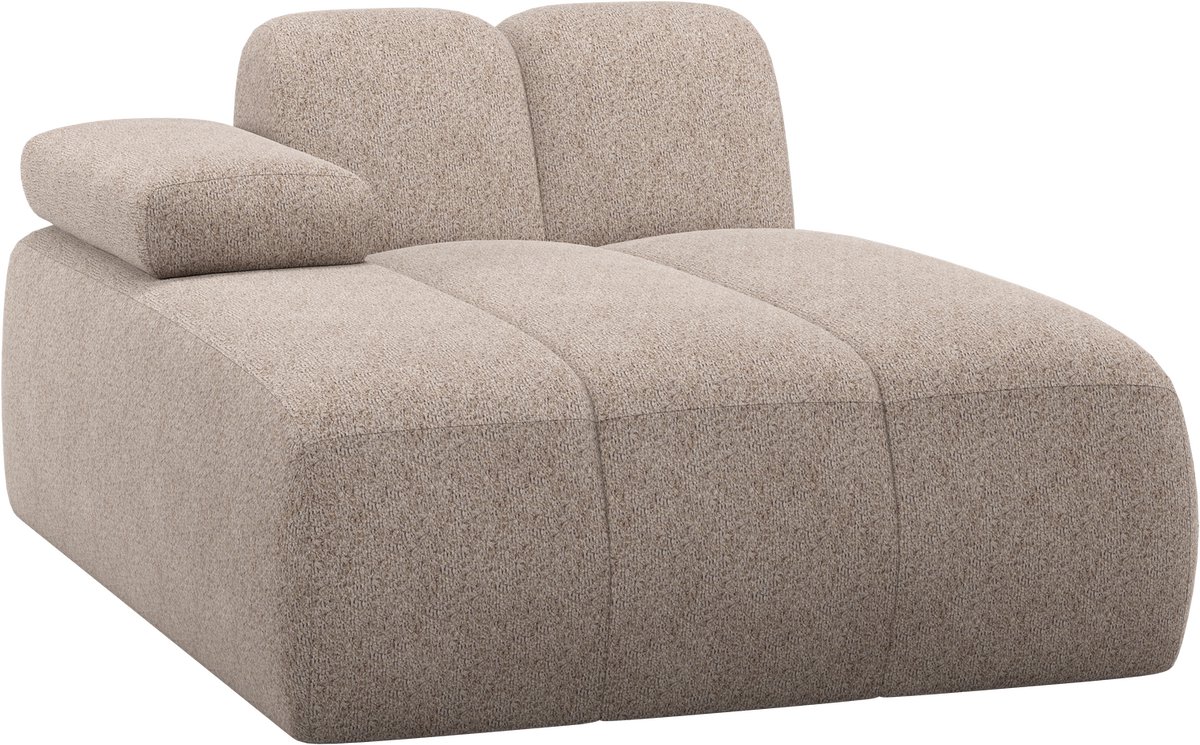 WOOOD Mojo Chaise Longue Element Bank Links - Wollig - Donkerzand