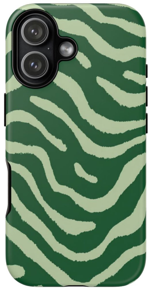 Groen Golvend Strepenpatroon – Telefoonhoesje Geschikt voor iPhone 17