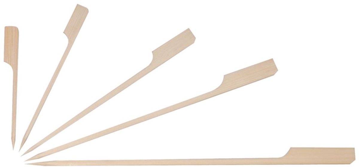 Fingerfood prikkers bambus 15 cm met vlag, 250 stuks