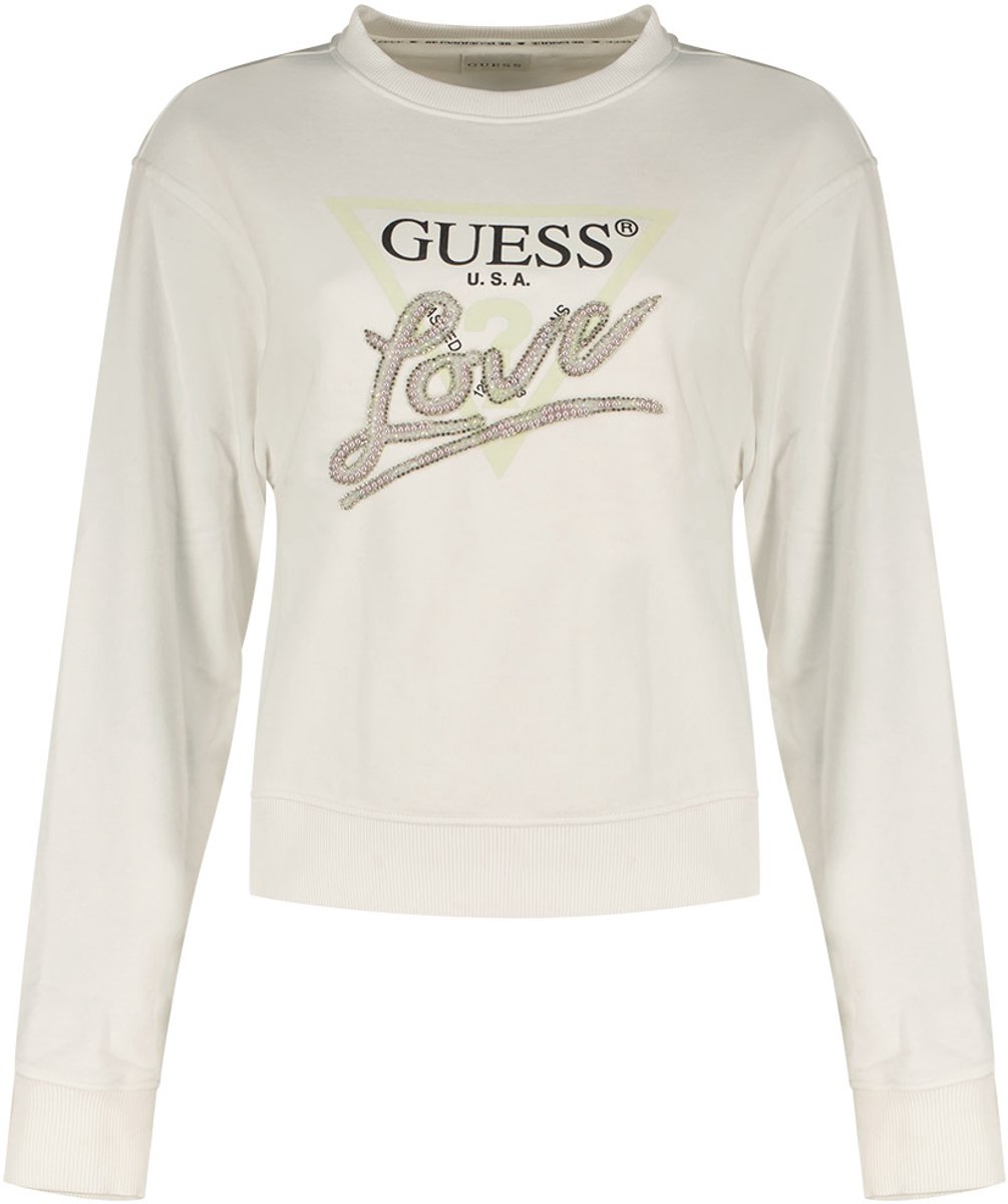 Guess Cn Love Triangle Sweatshirt Wit XL Vrouw Pure White