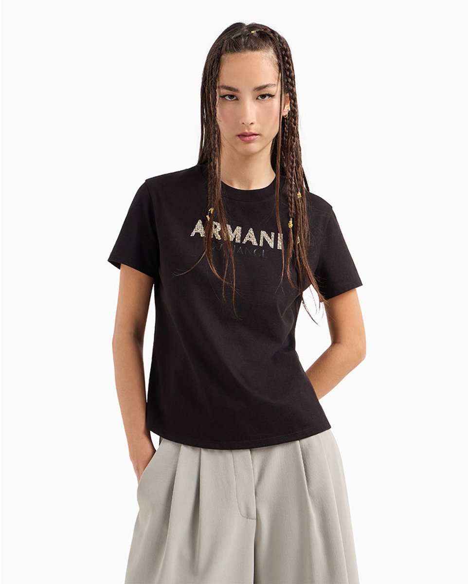 Armani Exchange 6dyt36-yj7vz T-shirt Met Korte Mouwen Zwart M Vrouw