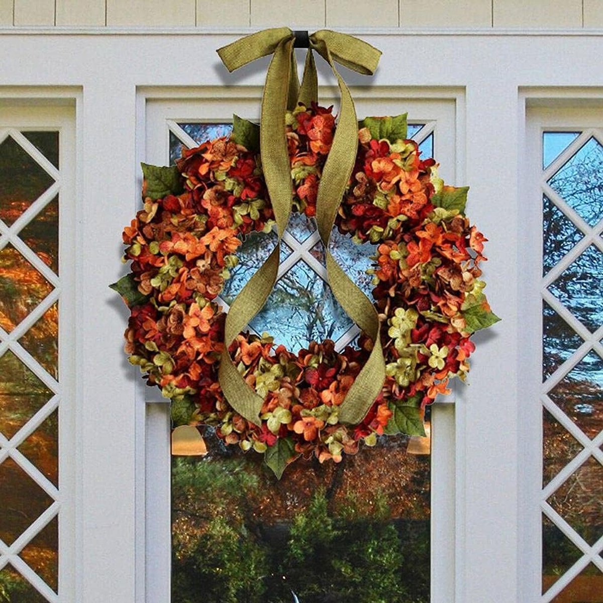 Herfstkrans Deurdecoratie - Halloween Krans - Kerstkrans - Kunstbloemen - Pompoenen Decoratie - 40 Cm – foto 5