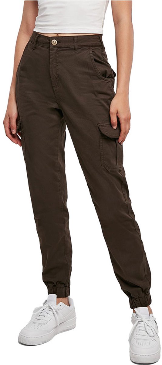 Urban Classics High Waist Cargobroek Taille 32 inch Bruin