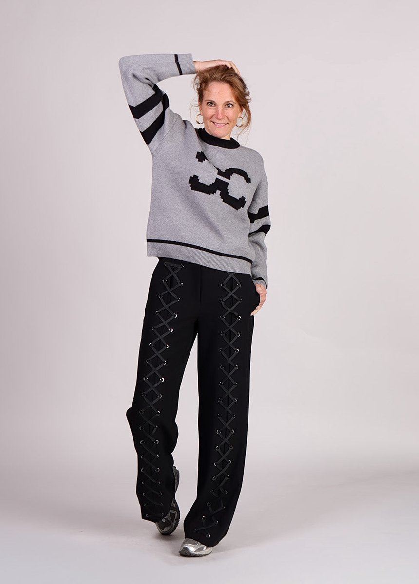 Co Couture VolaCC Eyelet LL Pant met veters zwart