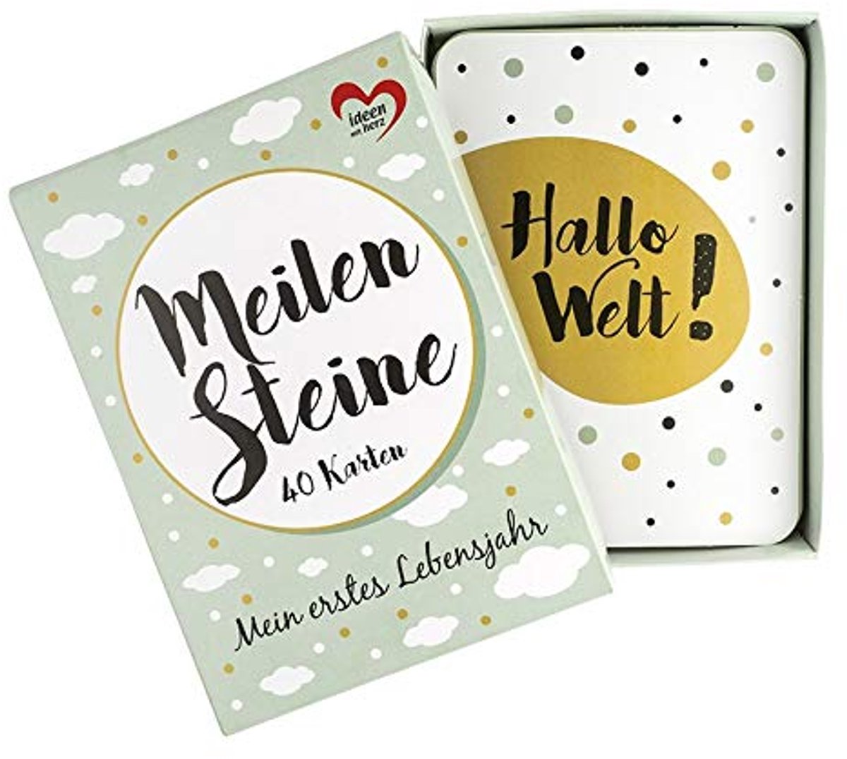 Mijlsteenkaarten voor baby's | 40 stuks | 10,5 x 14,8 cm | Geslachtsneutraal | Grappige Ontwerpen | Incl. Geschenkdoos