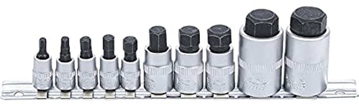 Dopsleutelbitset extra kort 10-dlg. 4-19 mm