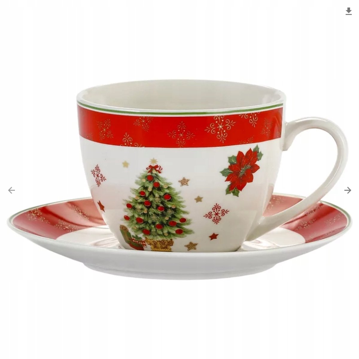 Set bevat 2 Kerst Mokken 300 ml - Porselein, Cadeau