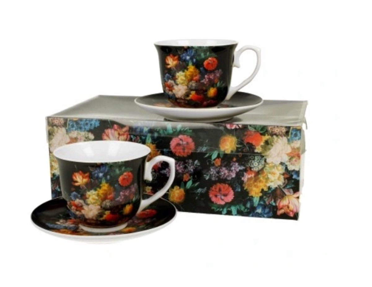 Duo Koffie- en Theekopjes Set (2x) met Schotels, 250ml