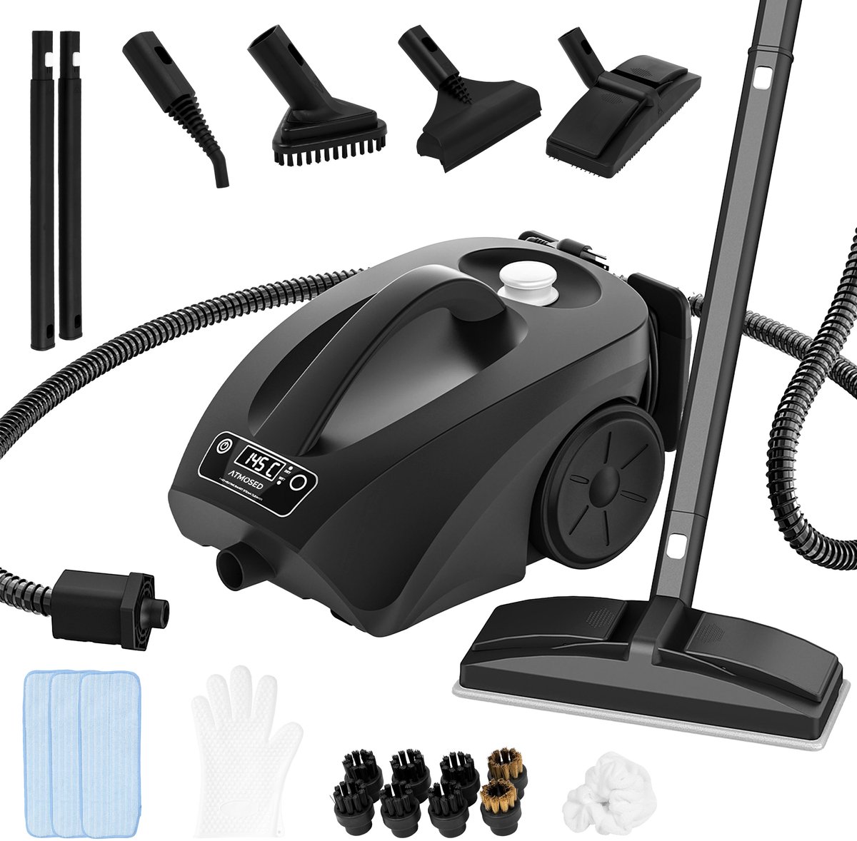 Atmosed AS-2 Stoomreiniger - 20-in-1- 100 oppervlakte - Vlekkenreiniger - Reinigingsmachine - 20 accessoires - Stoomdweil - 140 graden - Diepte reiniging vloer, bank, badkamer, tapijt en voegen - Steam Cleaner