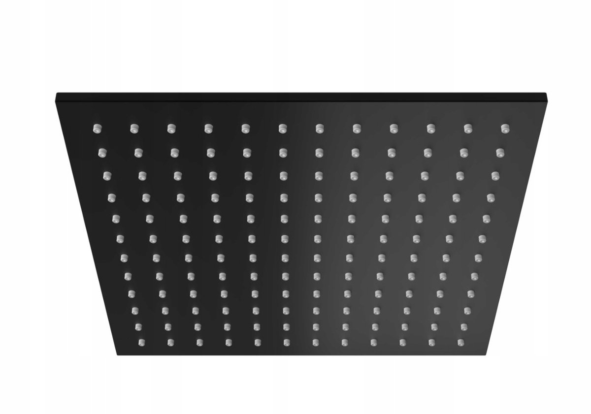 Kwadratische Douchekop 25x25cm Mat Zwart Messing Kohlman